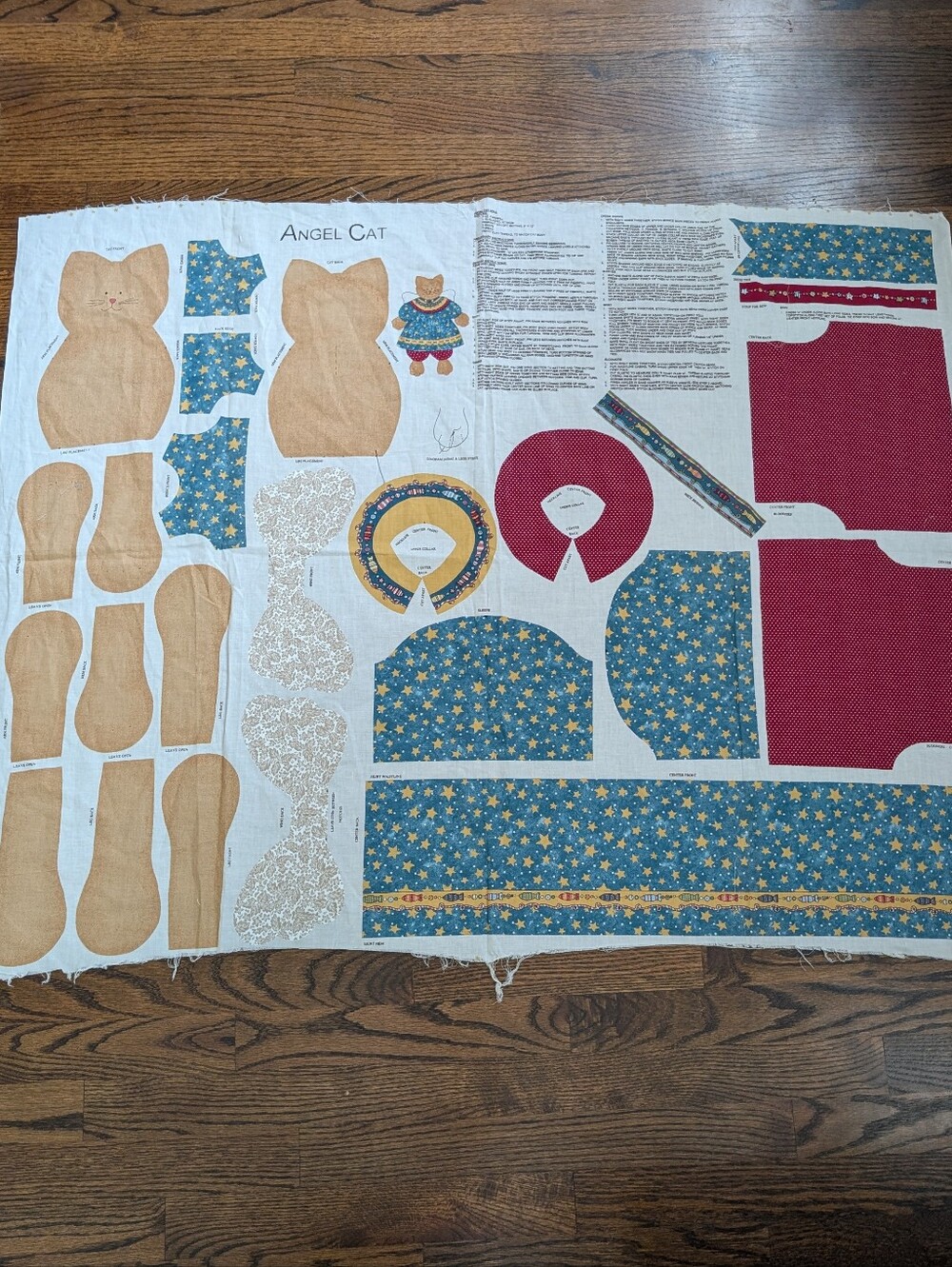Angel Cat Springs Industries Cut & Sew Stuffed Animal Fabric Panel